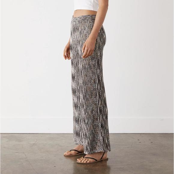 NEW MONROW space-dye crochet wide leg pant in pecan multi - Picture 3 of 4